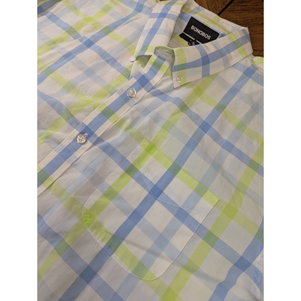 Bonobos Button Down Shirt Men L/S Gingham Check Standard Fit XXL.